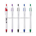Plastic ballpoint pen with stylus for promotional purposes, low price